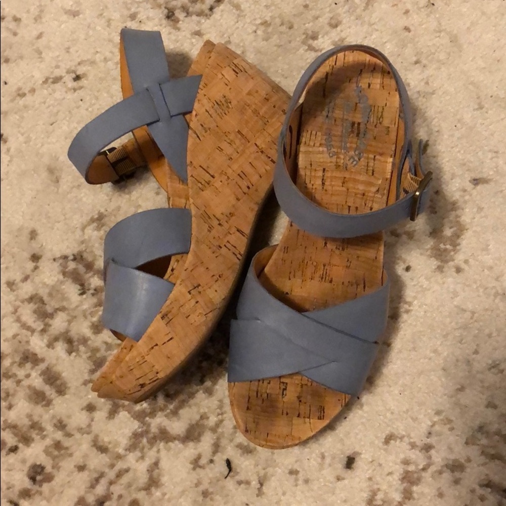 Kork-ease light blue platform sandals